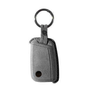 Alcantara Car Key Fob Cover for Volkswagen | Model A with Buckle - Space Grey 4