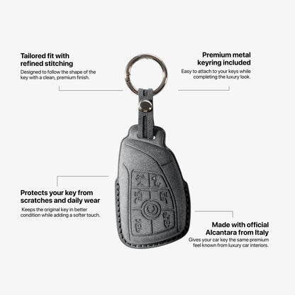 Alcantara Car Key Fob Cover for Buick Model H - Space Grey 5