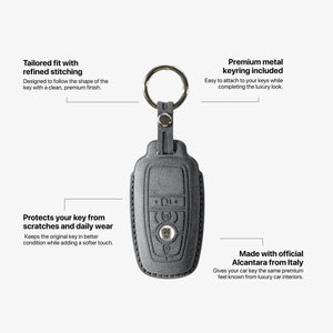 Alcantara Car Key Fob Cover for Ford Model B - Space Grey 5