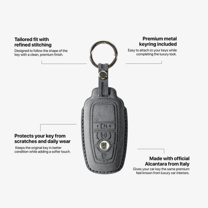Alcantara Car Key Fob Cover for Ford Model B - Space Grey 5