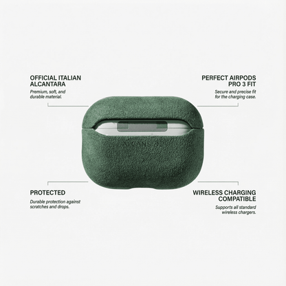 AirPods Pro (3rd Generation) Alcantara Case - Midnight Green - Alcanside
