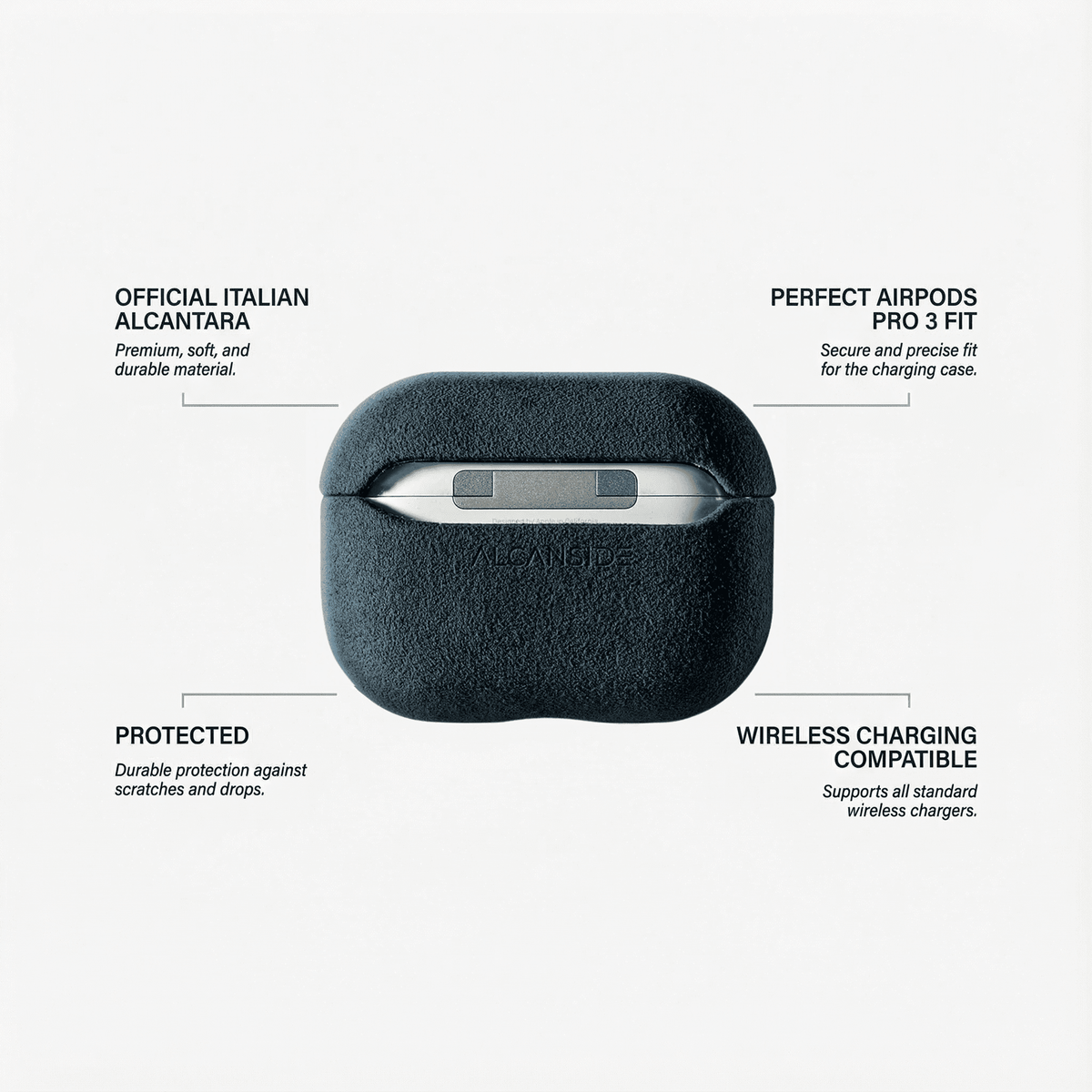 AirPods Pro (3rd Generation) Alcantara Case - Navy Blue - Alcanside