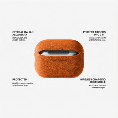 AirPods Pro (3rd Generation) Alcantara Case - Orange - Alcanside