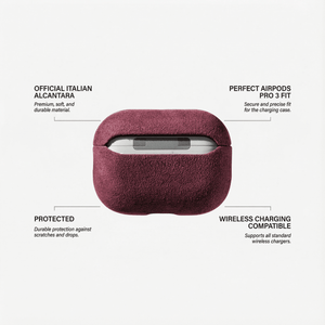 AirPods Pro (3rd Generation) Alcantara Case - Wine Red - Alcanside