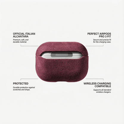 AirPods Pro (3rd Generation) Alcantara Case - Wine Red - Alcanside