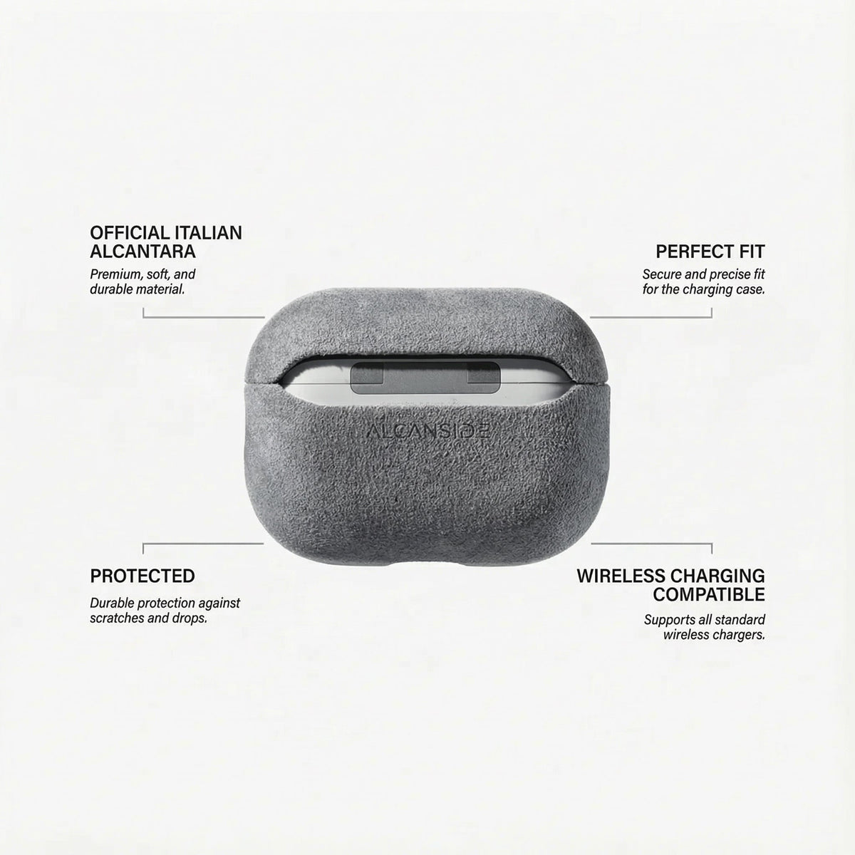 AirPods Pro Alcantara Case - Nardo Gray - Alcanside