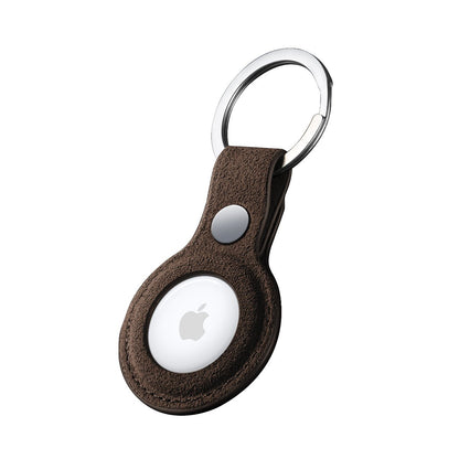 Alcantara AirTag Key Ring - Chocolate Brown - Alcanside