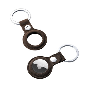 Alcantara AirTag Key Ring - Chocolate Brown - Alcanside