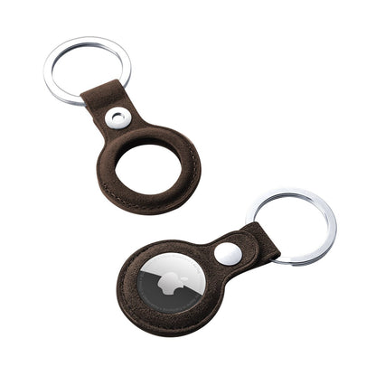 Alcantara AirTag Key Ring - Chocolate Brown - Alcanside