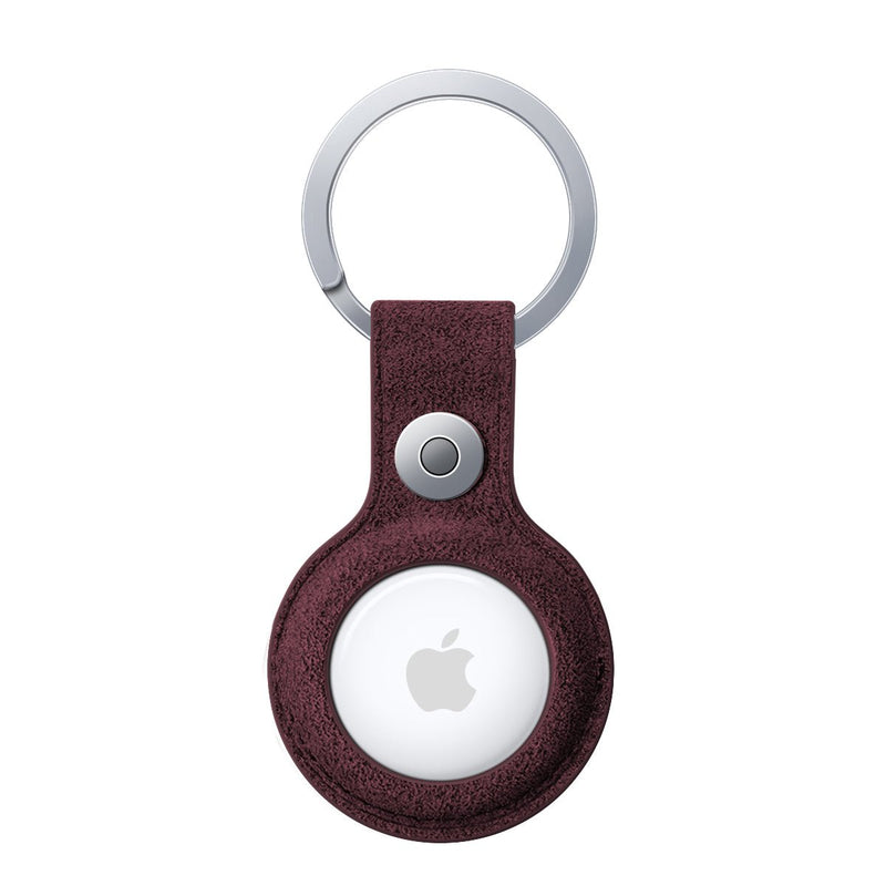 Alcantara AirTag Key Ring - Wine Red - Alcanside