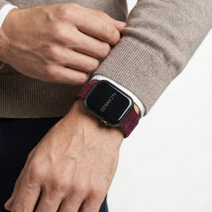 Alcantara Apple Watch Band - Wine Red - 42/44/45/46mm & Ultra (49mm) - Alcanside