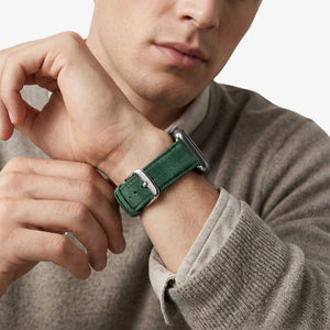 Alcantara Apple Watch Band With Buckle - Midnight Green - 42/44/45/46mm & Ultra (49mm) - Alcanside