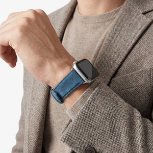 Alcantara Apple Watch Band With Buckle - Ocean Blue - 42/44/45/46mm & Ultra (49mm) - Alcanside