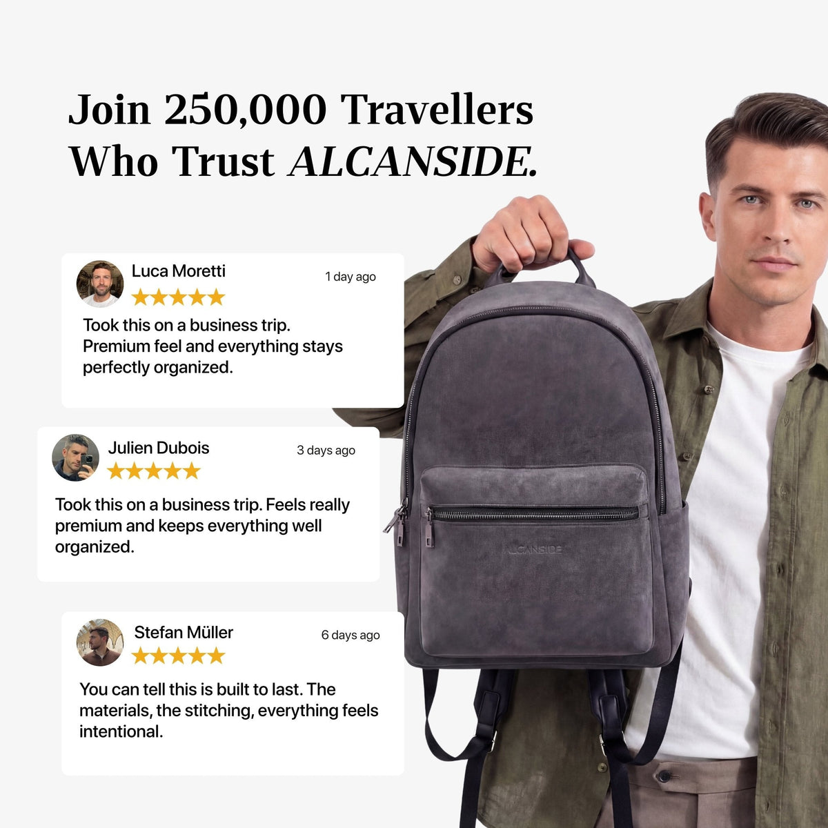Alcantara Backpack - Space Grey - Alcanside