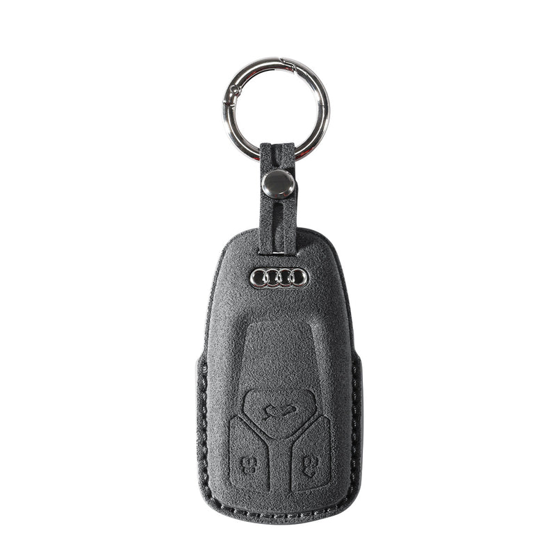 Alcantara Car Key Fob Cover for Audi | Model A with Buckle - Space Grey