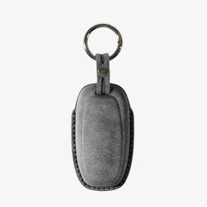 Alcantara Car Key Fob Cover for Audi Model C with Buckle - Space Grey - Alcanside