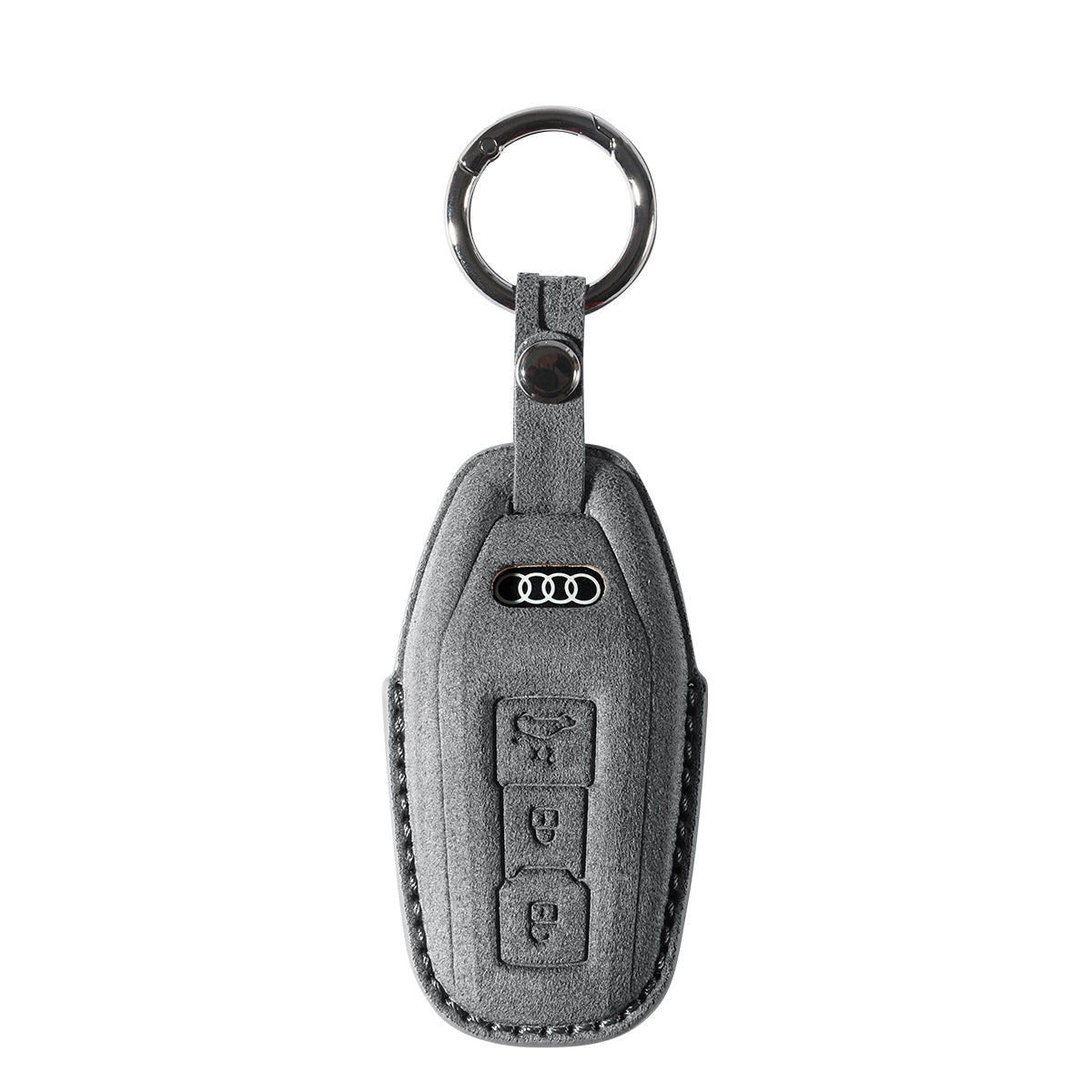 Alcantara Car Key Fob Cover for Audi | Model E with Buckle - Space Grey - Alcanside