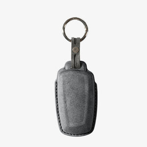 Alcantara Car Key Fob Cover for BMW Model A with Buckle - Space Grey - Alcanside