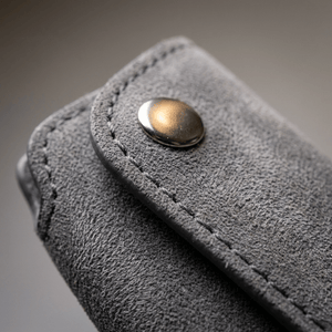 Alcantara Car Key Fob Cover for BMW Model A with Buckle - Space Grey - Alcanside