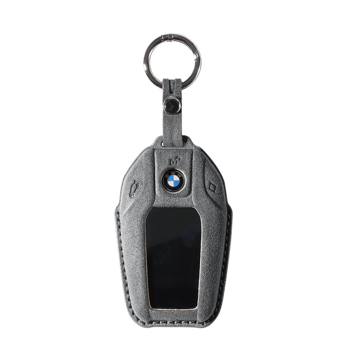 Alcantara Car Key Fob Cover for BMW | Model C with Buckle - Space Grey - Alcanside