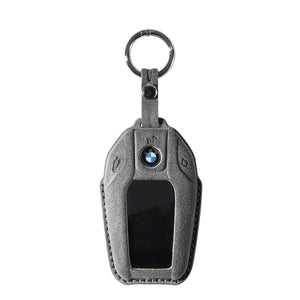 Alcantara Car Key Fob Cover for BMW | Model C with Buckle - Space Grey - Alcanside