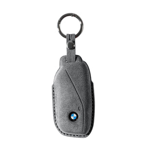 Alcantara Car Key Fob Cover for BMW | Model D with Buckle - Space Grey - Alcanside