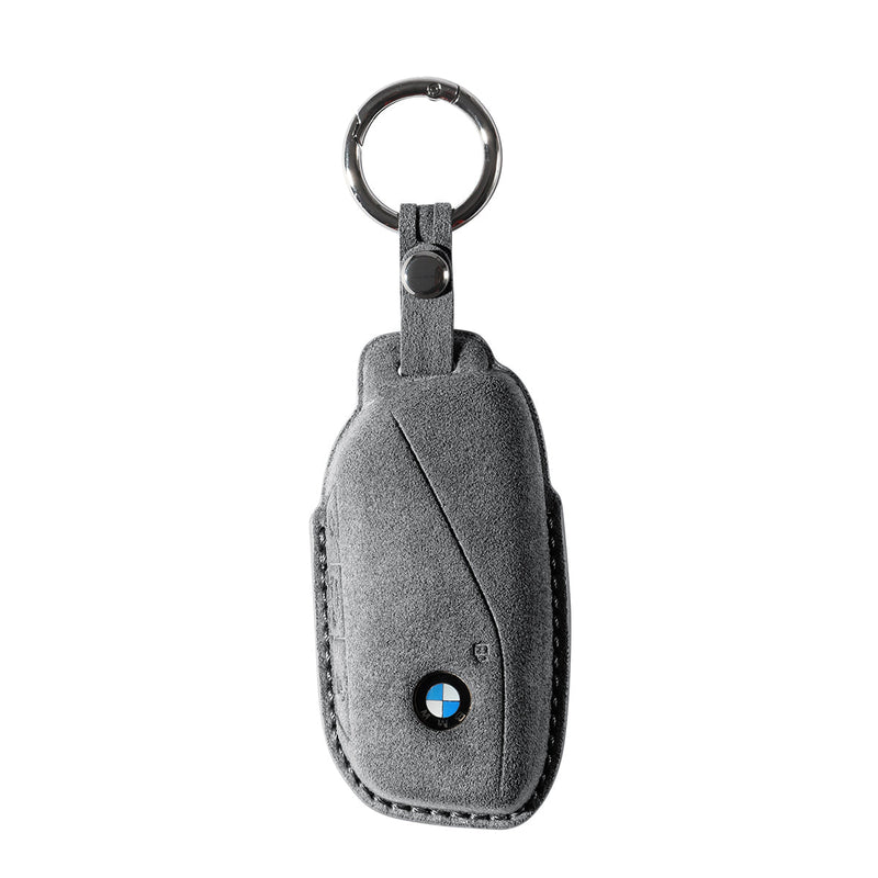 Alcantara Car Key Fob Cover for BMW | Model D with Buckle - Space Grey