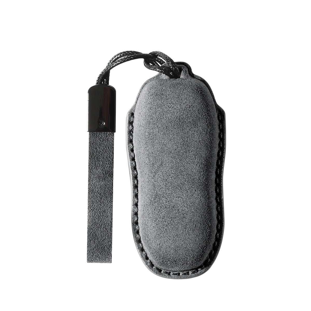 Alcantara Car Key Fob Cover for Porsche | Model A with Buckle - Space Grey - Alcanside