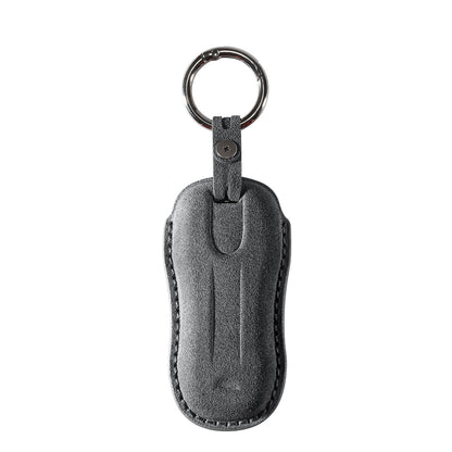 Alcantara Car Key Fob Cover for Porsche | Model B with Buckle - Space Grey - Alcanside