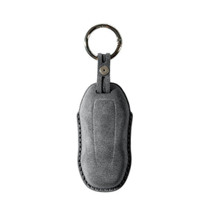 Alcantara Car Key Fob Cover for Porsche Model C with Buckle - Space Grey - Alcanside