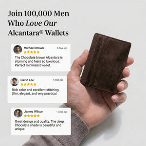 Alcantara Card Wallet - Chocolate Brown - Alcanside