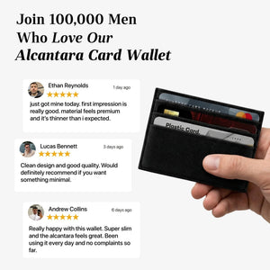 Alcantara Card Wallet - Deep Black - Alcanside