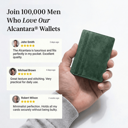Alcantara Card Wallet - Midnight Green - Alcanside