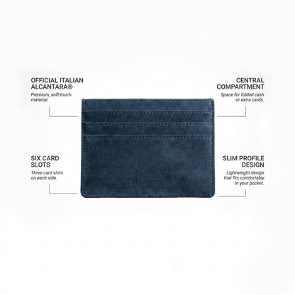 Alcantara Card Wallet - Navy Blue - Alcanside