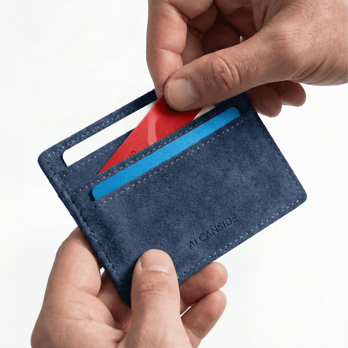 Alcantara Card Wallet - Ocean Blue - Alcanside