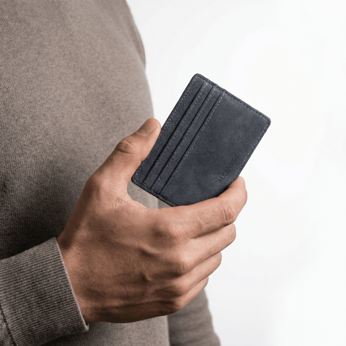 Alcantara Card Wallet - Space Grey - Alcanside