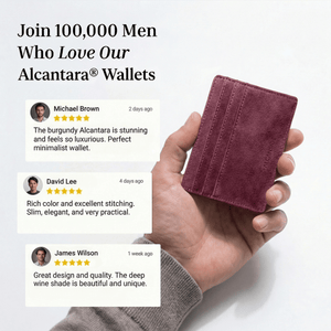 Alcantara Card Wallet - Wine Red - Alcanside