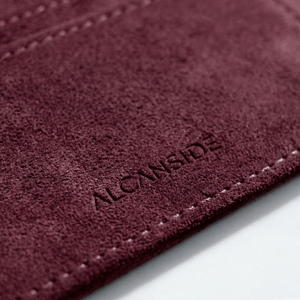 Alcantara Card Wallet - Wine Red - Alcanside