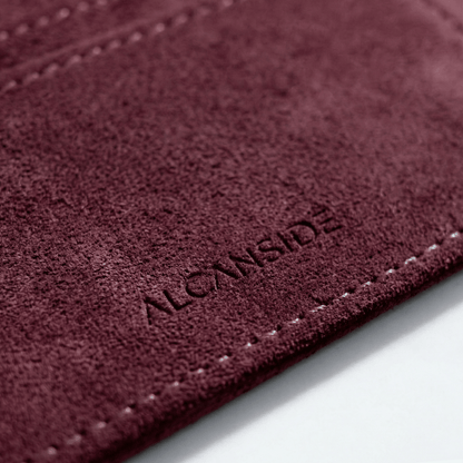 Alcantara Card Wallet - Wine Red - Alcanside