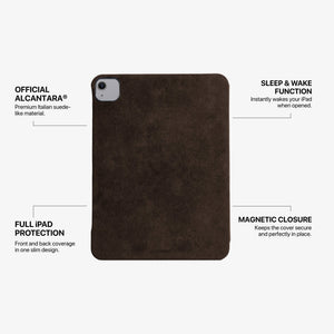 Alcantara iPad Cover - For iPad Air 11 inch (2024/2026) - Chocolate Brown - Alcanside
