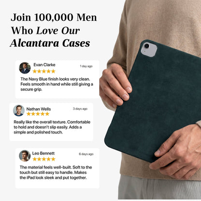 Alcantara iPad Cover - For iPad Air 11 inch (2024/2026) - Navy Blue - Alcanside