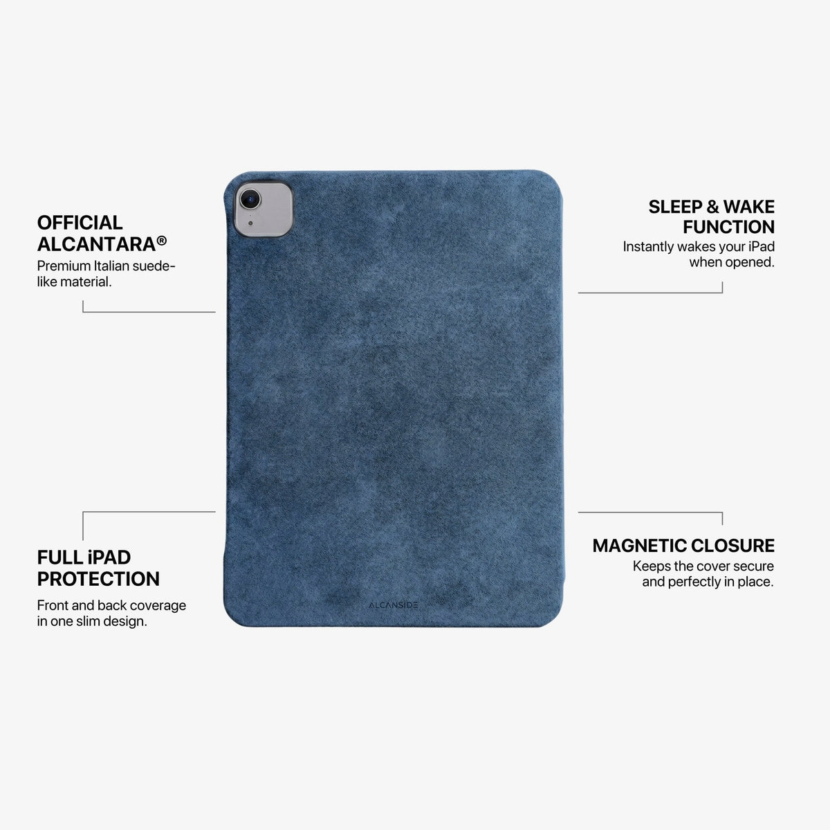 Alcantara iPad Cover - For iPad Air 11 inch (2024/2026) - Ocean Blue - Alcanside
