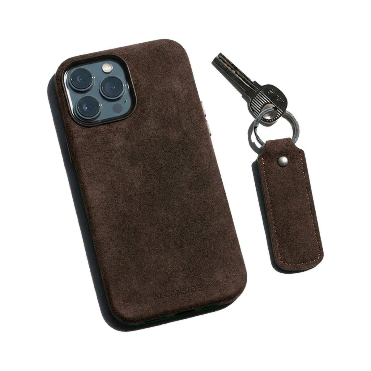 Alcantara Keychain - Chocolate Brown - Alcanside