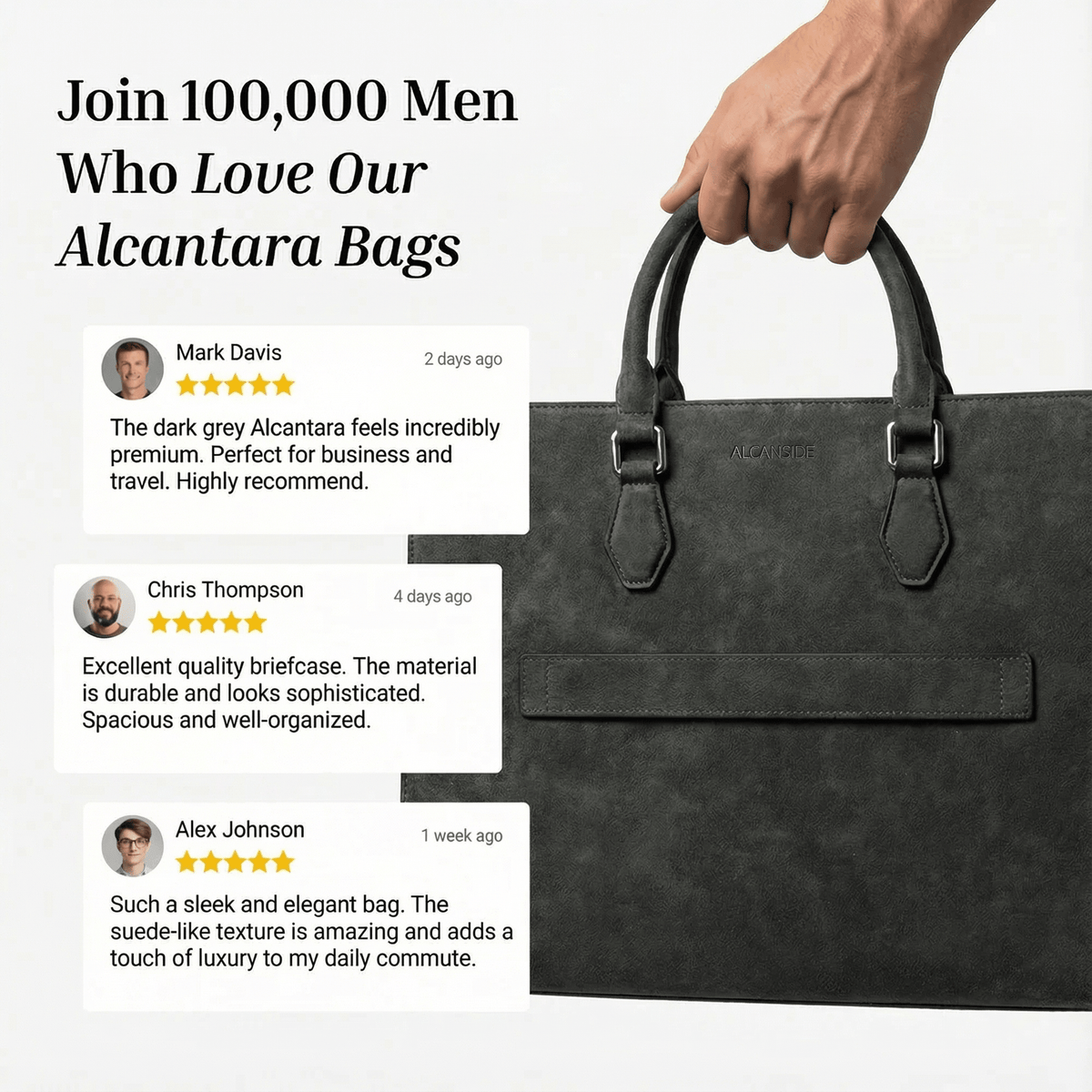 Alcantara Laptop Bag - Space Grey - Alcanside