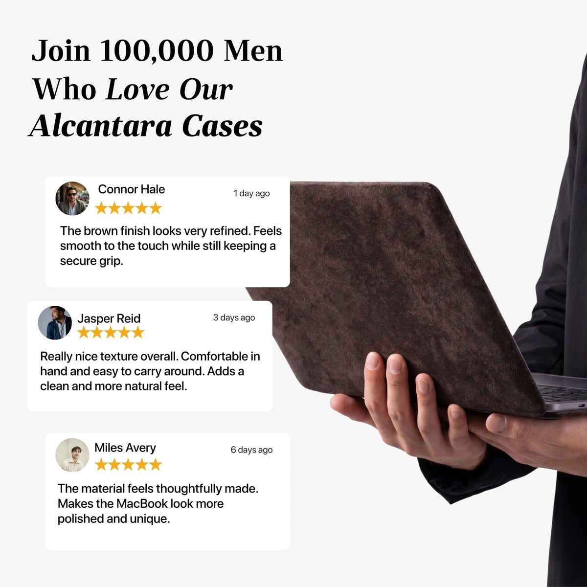 Alcantara MacBook Air Cover - For 13.6 inch (2022 M2 - 2025 M4) - Chocolate Brown - Alcanside