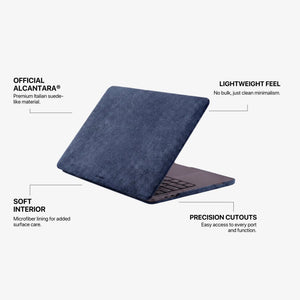 Alcantara MacBook Air Cover - For 13.6 inch (2022 M2 - 2025 M4) - Ocean Blue - Alcanside