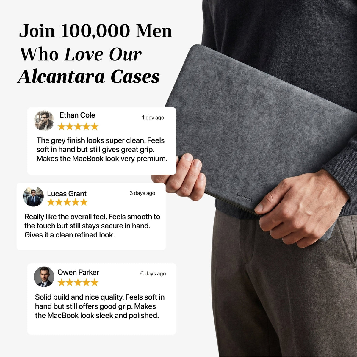 Alcantara MacBook Neo Cover – For 13 inch (2026) – Nardo Gray - Alcanside