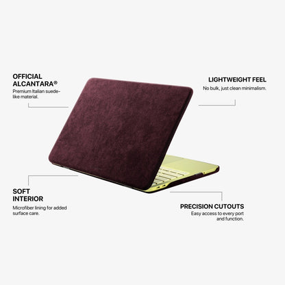Alcantara MacBook Neo Cover – For 13 inch (2026) – Wine Red - Alcanside
