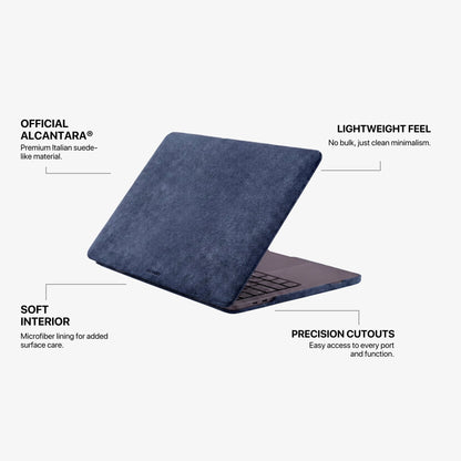 Alcantara MacBook Pro & Pro Max Cover - For 14 inch (2021 - 2025) - Ocean Blue - Alcanside