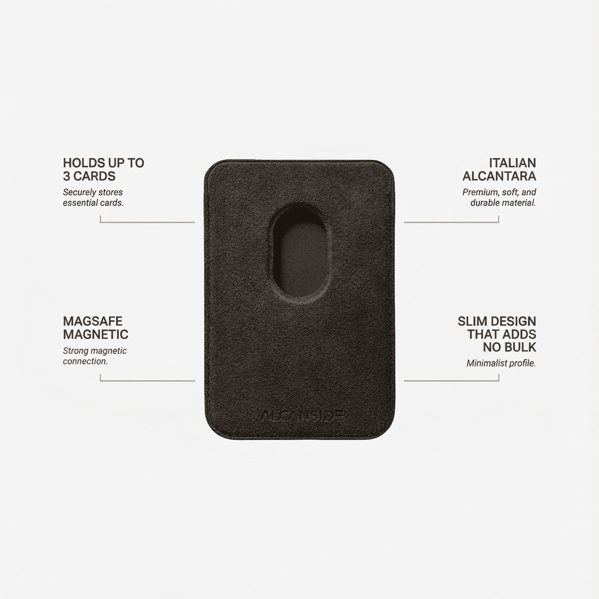 Alcantara MagSafe Wallet - Chocolate Brown - Alcanside